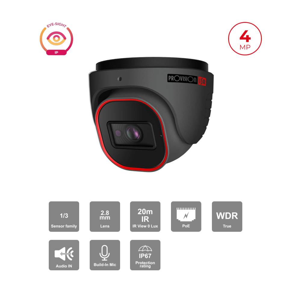 Caméra IP 4MP PoE Dome IR 20m Objectif 2.8mm | H.265 WDR 120dB Maroc