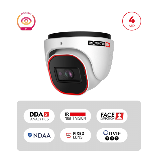 Caméra IP 4MP PoE Dome IR 20m Objectif 2.8mm | H.265 WDR 120dB Maroc