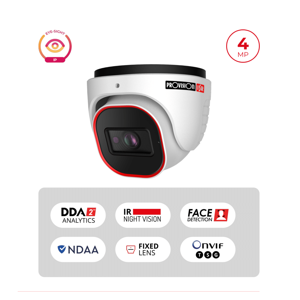 Caméra Dome IP 4MP Eye-Sight PoE – IR 20M, H.265, 2.8mm | Sécurité Maroc