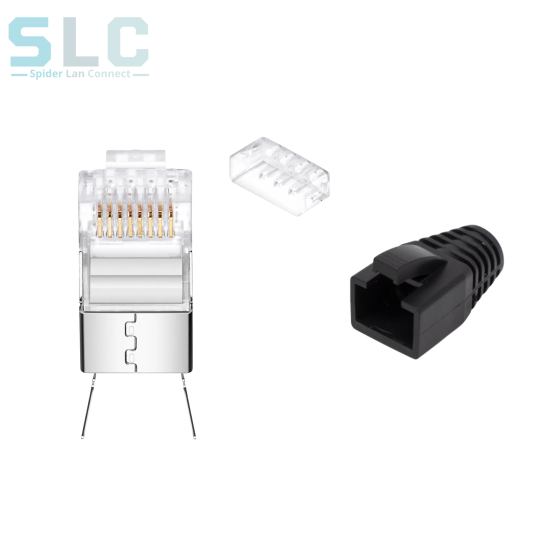 Plug RJ45 Mâle CAT6A Blindé avec Botte | 10 Gigabit Maroc