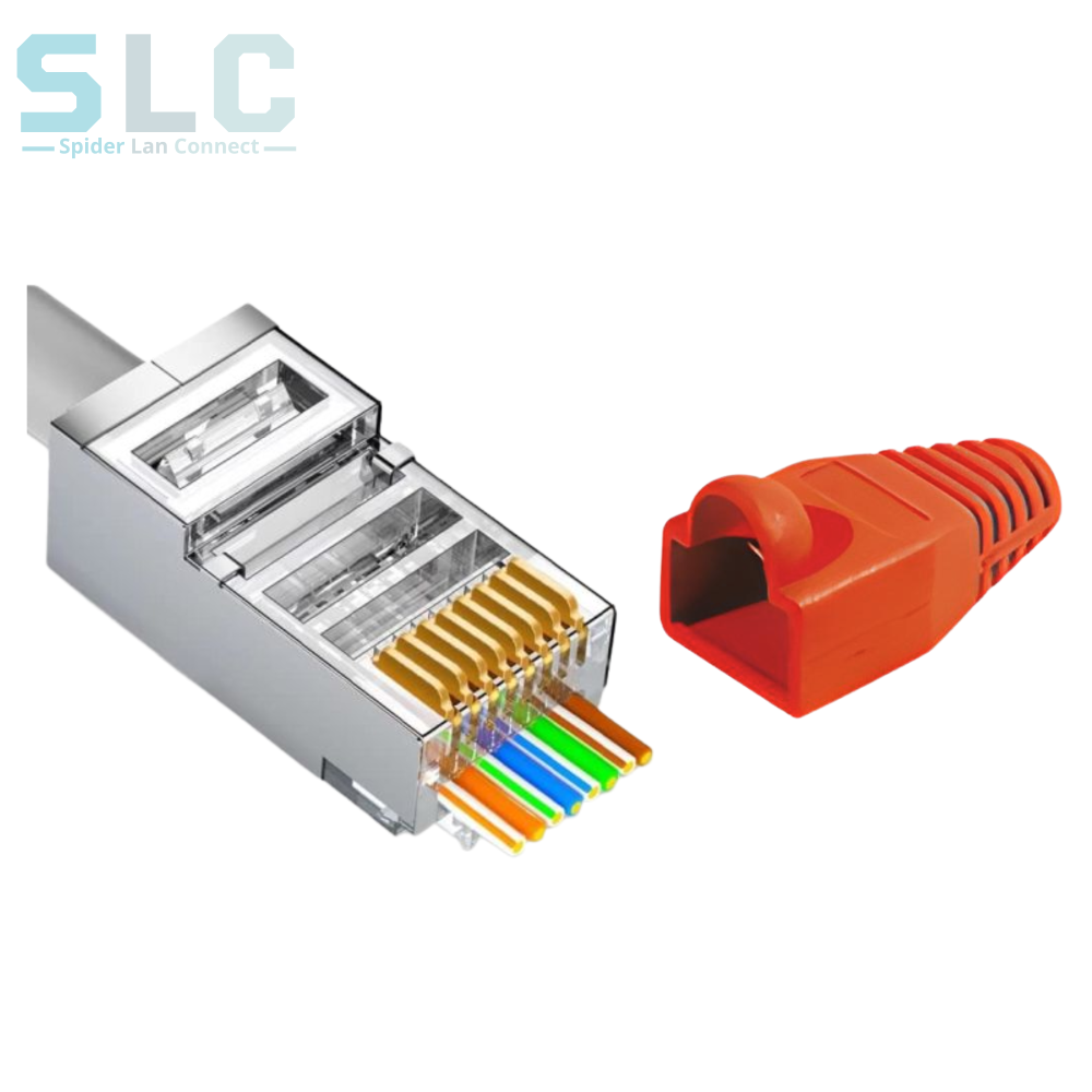 Plug RJ45 Mâle CAT6 Blindé avec Botte | 1 Gigabit Maroc