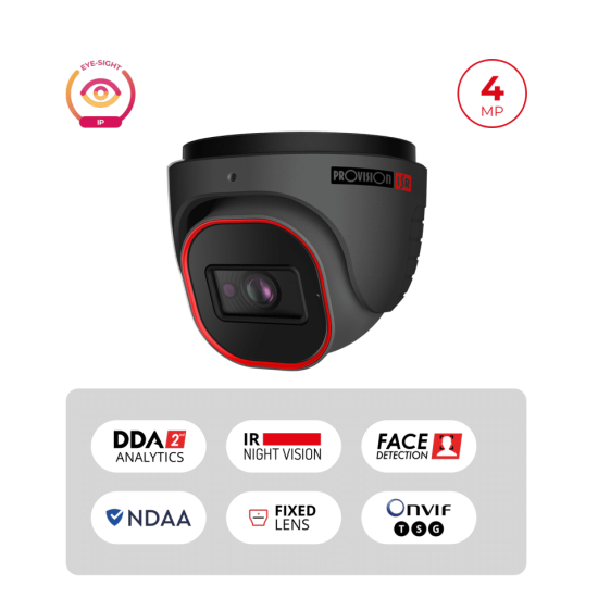 Caméra IP 4MP PoE Dome IR 20m Objectif 2.8mm | H.265 WDR 120dB Maroc