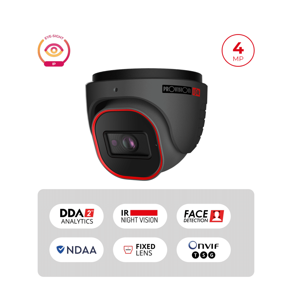 Caméra IP 4MP PoE Dome IR 20m Objectif 2.8mm | H.265 WDR 120dB Maroc
