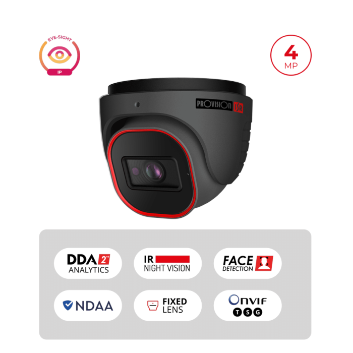 Caméra IP 4MP PoE Dome IR 20m Objectif 2.8mm | H.265 WDR 120dB Maroc