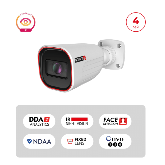 Caméra Bullet IP 4MP PoE IR 40m Objectif 3.6mm | H.265 WDR 120dB Maroc