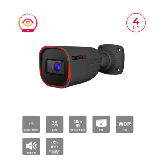 Caméra Bullet IP 4MP PoE IR 40m Objectif 3.6mm | H.265 WDR 120dB Maroc