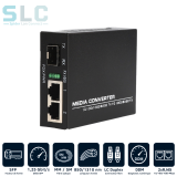 Convertisseur Média Gigabit 1 SFP vers 2 RJ45 | Fibre 1G Maroc