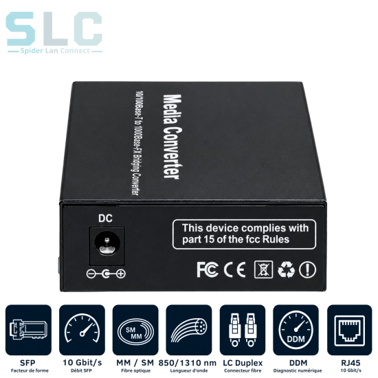 Convertisseur Média 10G SFP+ vers RJ45 | Fibre 10 Gigabit Maroc