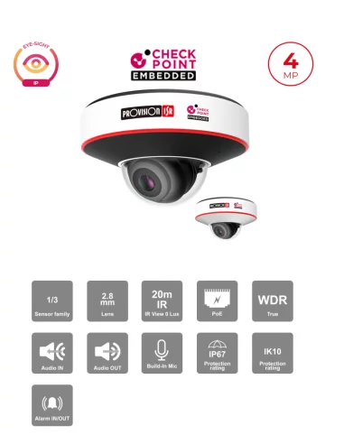 Caméra IP 4MP PoE – Mini Dome, IR...