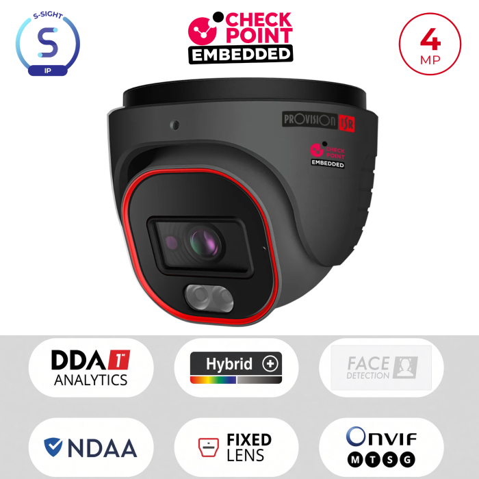 Caméra Dôme 4MP PoE ONVIF LED Hybride 20m DDA1 | Maroc