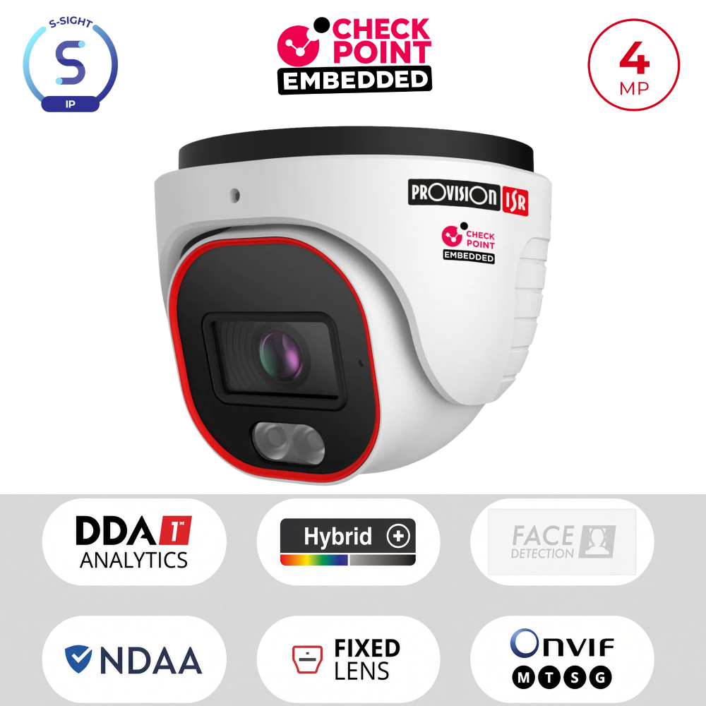 Caméra Dôme 4MP PoE ONVIF LED Hybride 20m DDA1 | Maroc