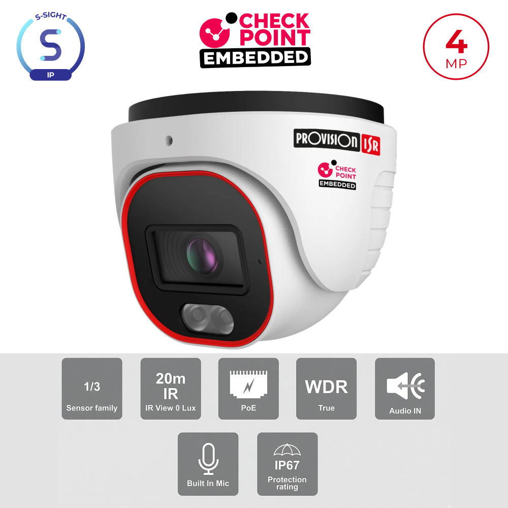 Caméra Dôme 4MP PoE ONVIF LED Hybride 20m DDA1 | Maroc