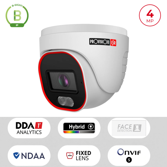 Caméra IP 4MP Dôme Turret Hybride IR + LED | Vidéosurveillance Maroc