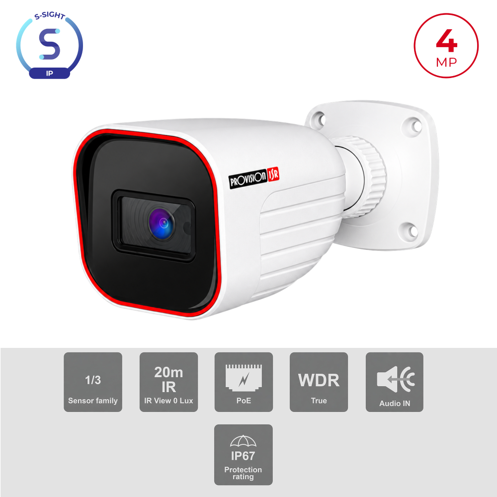 Caméra IP 4MP Bullet IR 20m | WDR 120dB Vidéosurveillance Maroc