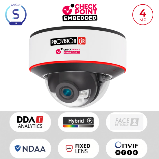 Caméra Dôme 4MP PoE ONVIF 2.8mm LED Hybride DDA1 | Maroc