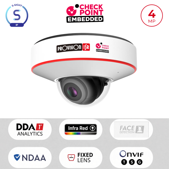 Caméra Dôme 4MP PoE ONVIF 2.8mm IR 10m DDA1 | Maroc