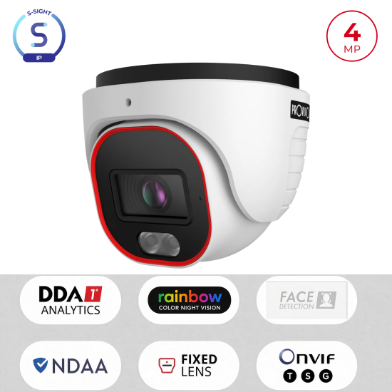 Caméra IP 4MP Dôme Turret Couleur 24/7 LED Blanche 25m | WDR 120dB Maroc
