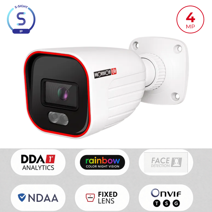 Caméra Bullet 4MP Couleur 24/7 PoE ONVIF 3.6mm LED 25m | Maroc