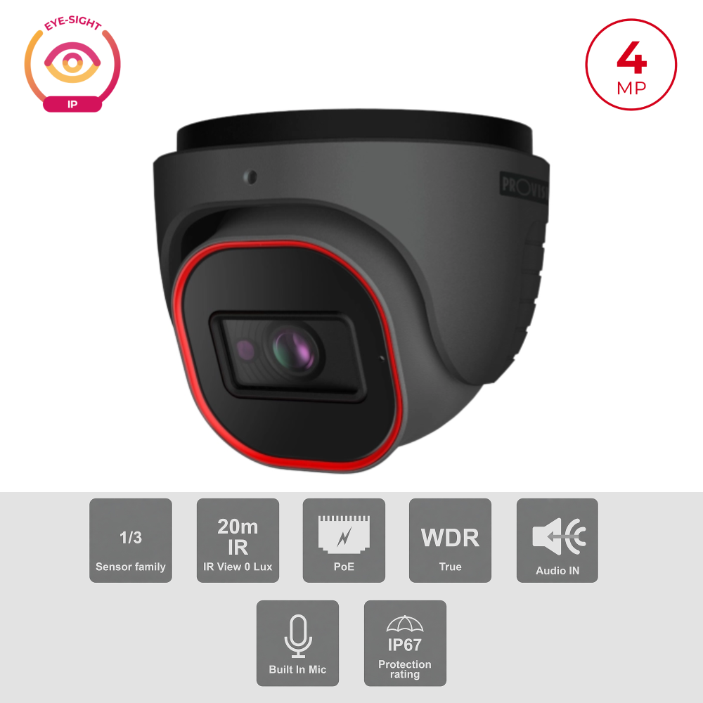Caméra IP 4MP PoE Dome IR 20m Objectif 2.8mm | H.265 WDR 120dB Maroc