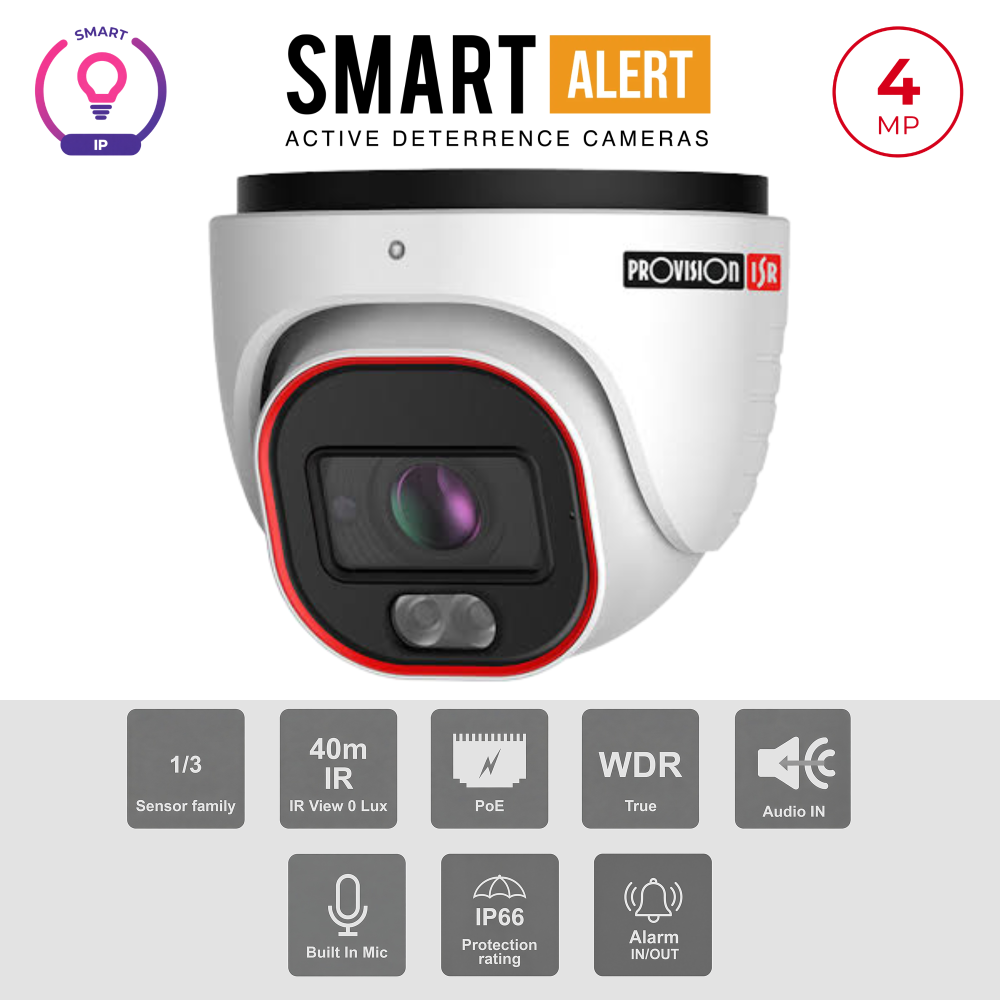 Caméra IP 4MP Dome Active Deterrence IR 40m Objectif 2.8-12mm | WDR 120dB Maroc