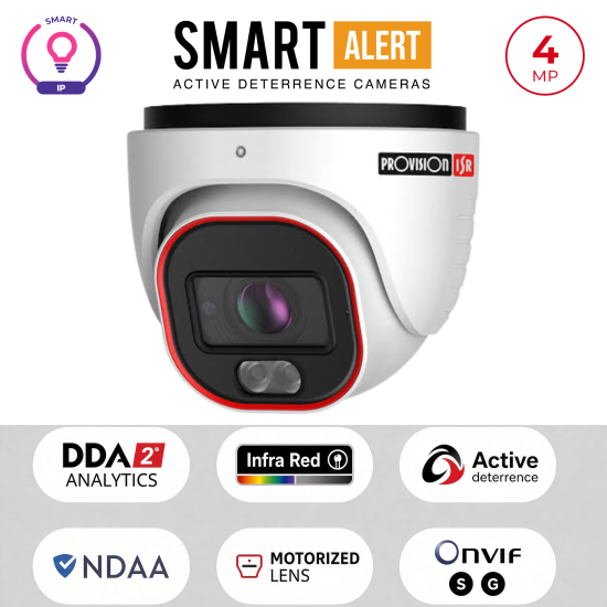 Caméra IP 4MP Dome Active Deterrence IR 40m Objectif 2.8-12mm | WDR 120dB Maroc