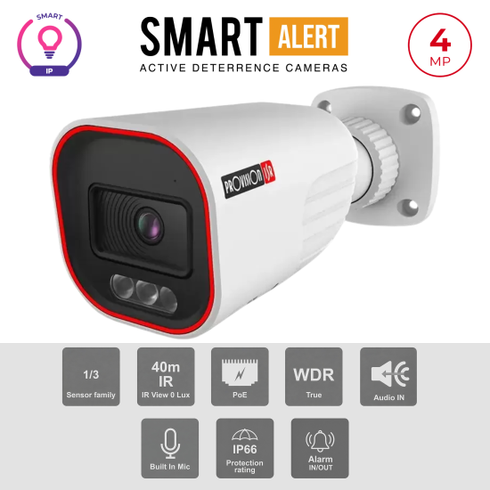 Caméra Bullet IP 4MP Active Deterrence IR 40m Objectif 2.8-12mm | WDR 120dB Maroc