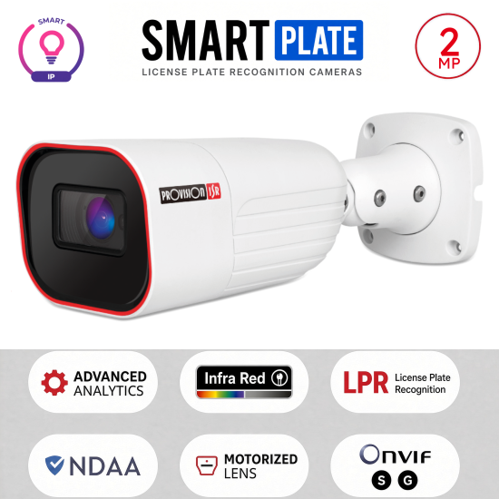 Caméra Bullet LPR 2MP PoE ONVIF Zoom 7-22mm IR 60m | Maroc