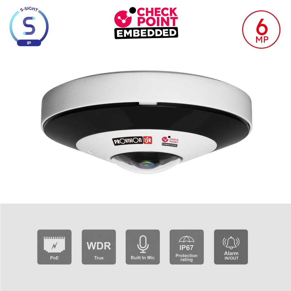 Caméra Fisheye 6MP 360° PoE ONVIF IR 15m DDA1 | Maroc