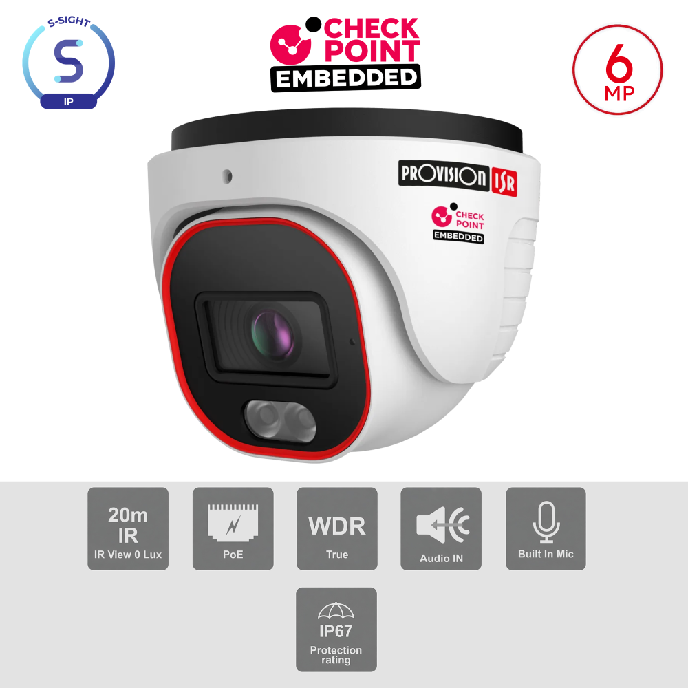 Caméra Dôme 6MP PoE ONVIF LED Hybride 20m DDA1 | Maroc