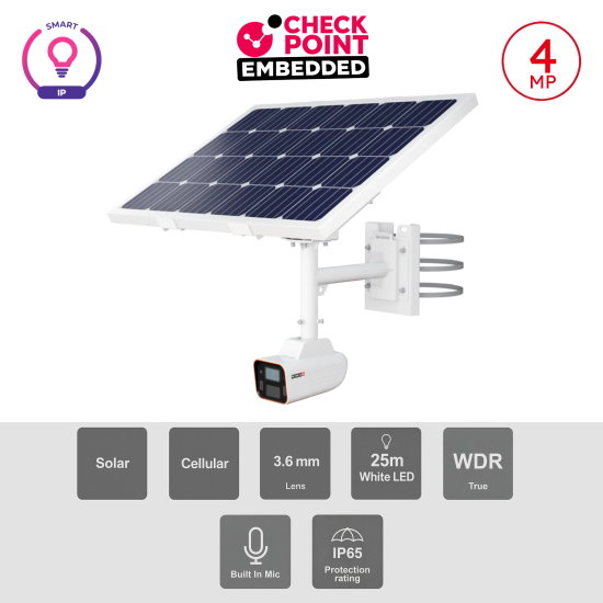 Caméra Solaire 4MP Bullet ONVIF Couleur 24/7 DDA | Maroc