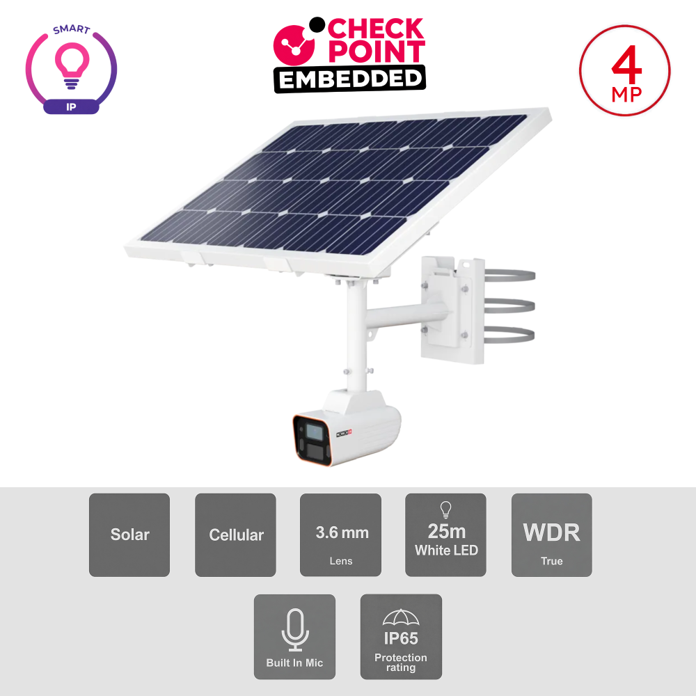 Caméra Solaire 4MP Bullet ONVIF Couleur 24/7 DDA | Maroc