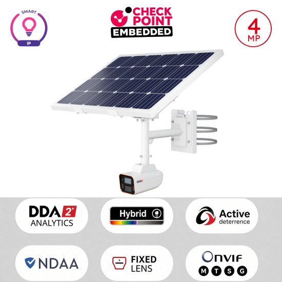 Caméra Solaire 4MP Bullet ONVIF Couleur 24/7 DDA | Maroc