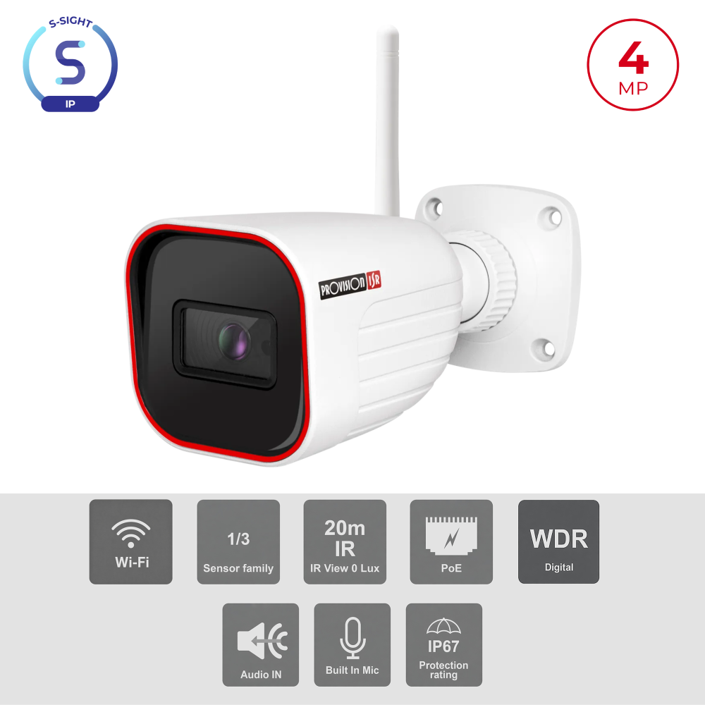Caméra Bullet WiFi 4MP PoE ONVIF 2.8mm IR 20m | Maroc