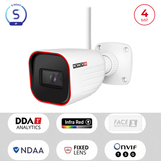 Caméra Bullet WiFi 4MP PoE ONVIF 2.8mm IR 20m | Maroc